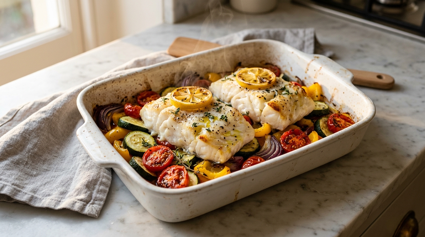 Baked Cod with Vegetables: The Weeknight Dinner You'll Keep Coming Back To Baked Cod with Vegetables: The Weeknight Dinner You’ll Keep Coming Back To